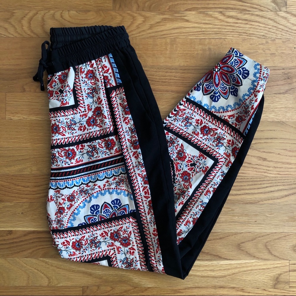 TopShop Floral/Geometric Joggers (Size 2)